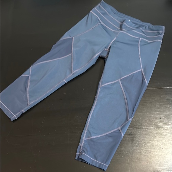 Athleta Blue Leggings with Geometric Paneling - Picture 1 of 5